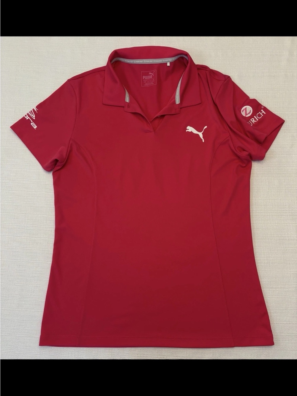 Puma PGA Tour Issued Women’s Large Cobra Zurich Sponsorships Pink Golf Polo